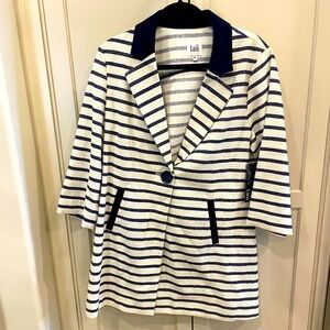 LUII - NWT: Cream/Navy Coat Length Jacket style number j2199